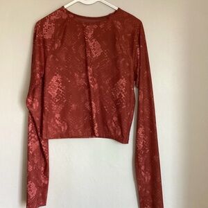 Old Navy Rust Red Snake-Print Crop Top